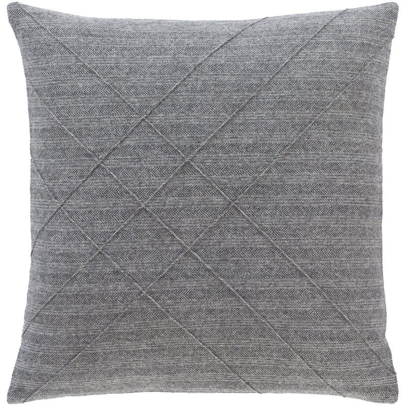 Brenley BRN-005 Woven Square Pillow in Charcoal & Ivory by Surya