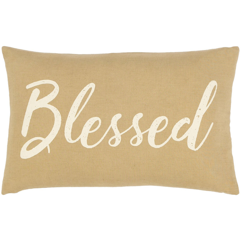 Blessings BSG-001 Woven Lumbar Pillow Khaki & Cream by Surya