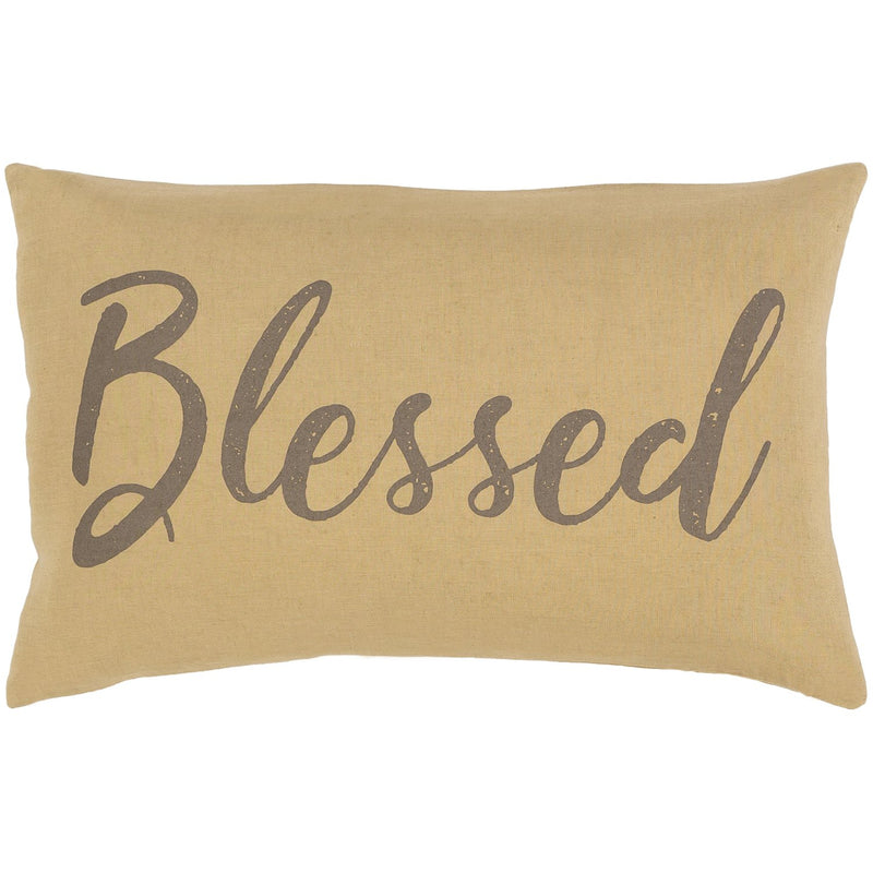 Blessings BSG-002 Woven Lumbar Pillow Khaki & Dark Brown by Surya