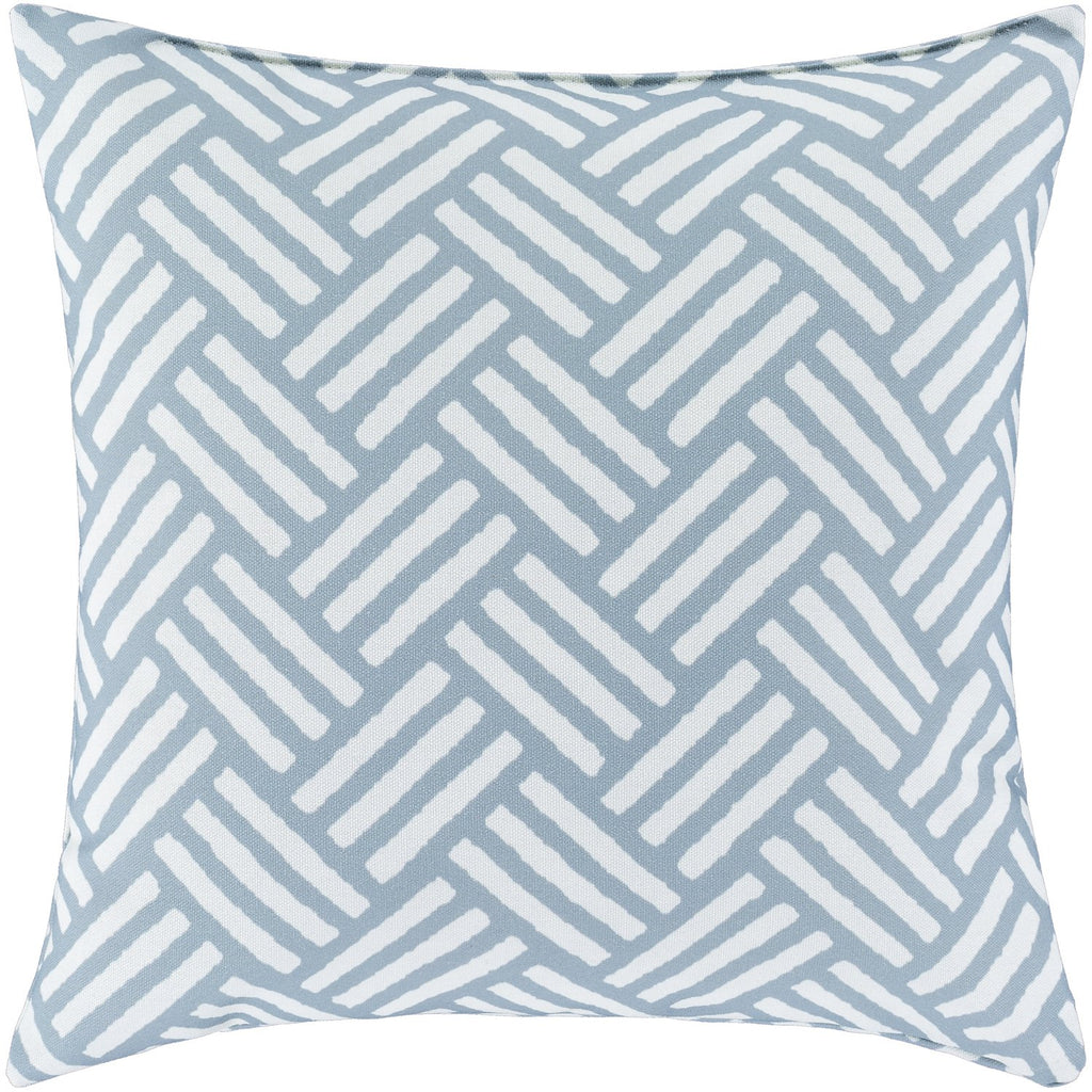 Basketweave BW-005 Woven Pillow in Ivory & Medium Gray by Surya