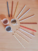 bamboo silicone straw pack of 6 caramel blue oyoy m107199 3