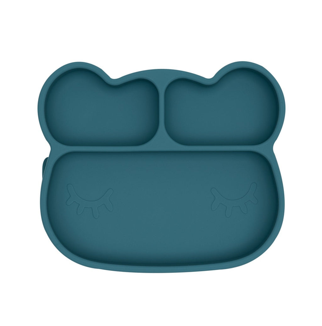 bear stickie plate blue dusk by we might be tiny 1