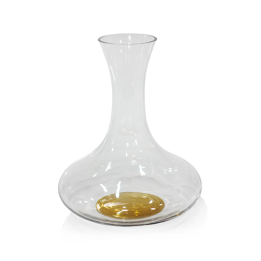 Bevis Wine Glass Decanter with Gold Base