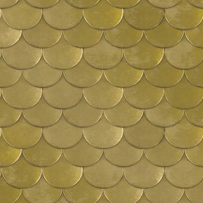 Brass Belly Removable Wallpaper in Old World Brass Metallic