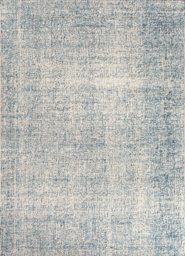 Britta Collection 100% Wool Area Rug in White Ice & Blue Print by Jaipur