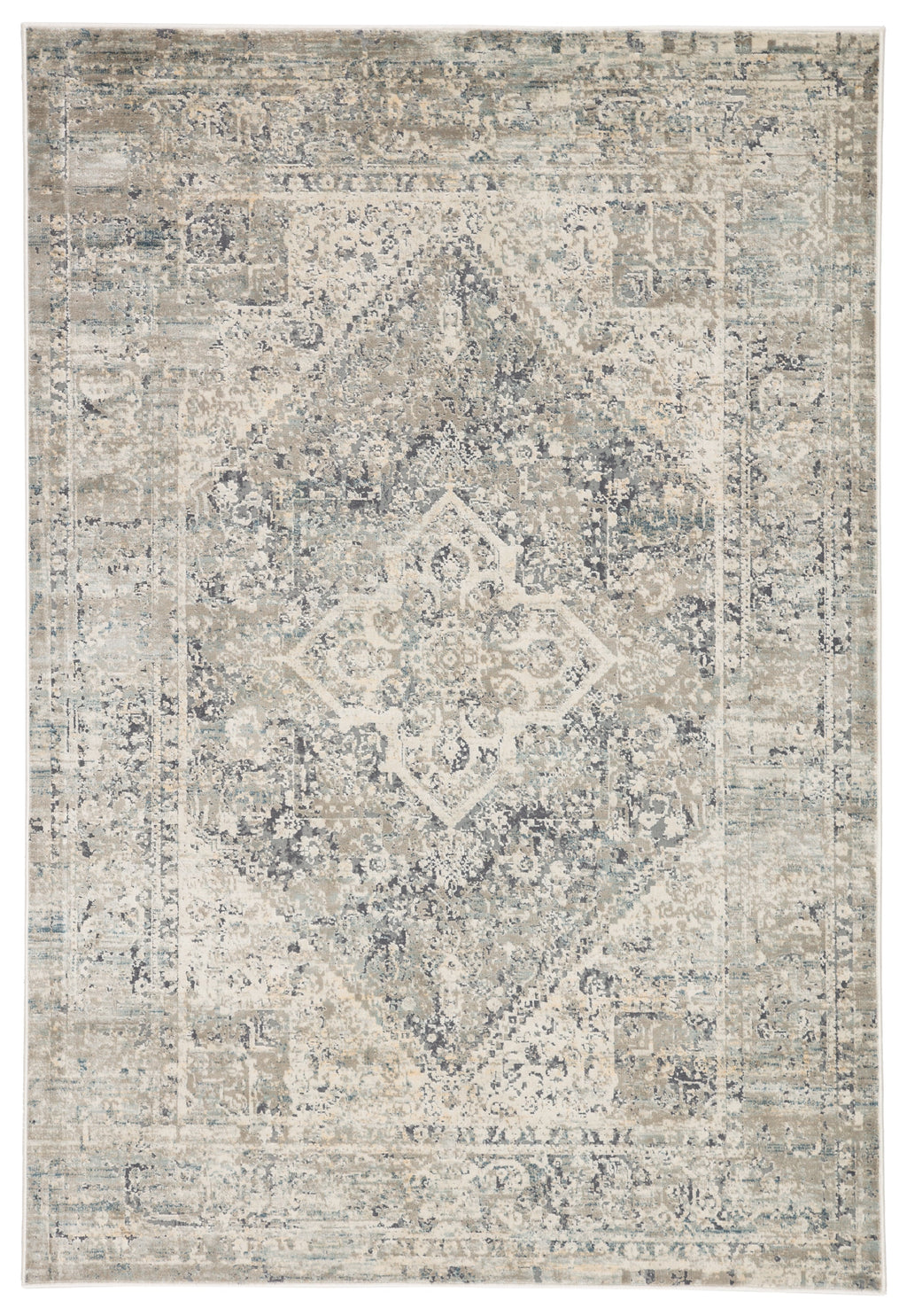kiev medallion rug in light gray gargoyle design by jaipur 1