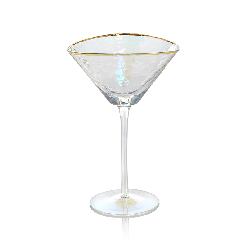 Aperitivo Triangular Drinkware - Luster with Gold Rim