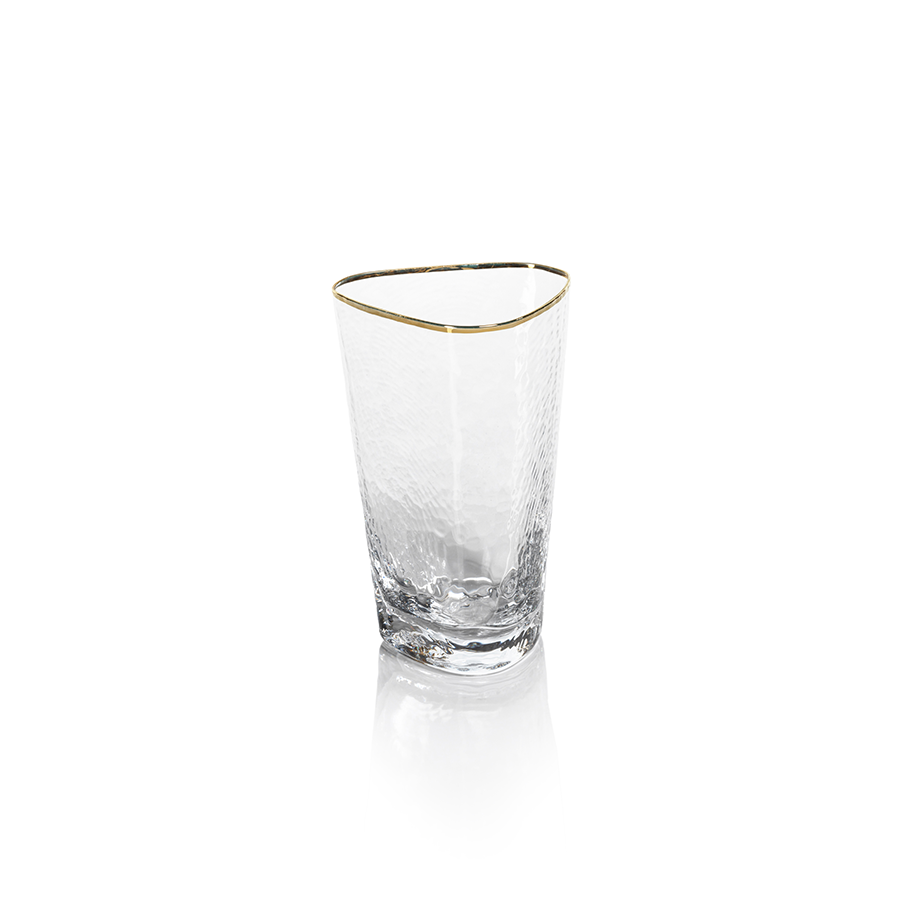 kampari triangular highball glasses w gold rim set of 4 by zodax ch 5719 1