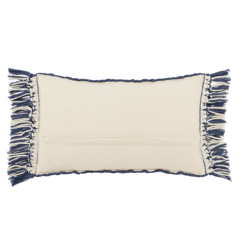 Chesa Perdita Indoor/Outdoor Dark Blue & Ivory Pillow 2
