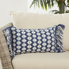 Chesa Perdita Indoor/Outdoor Dark Blue & Ivory Pillow 4