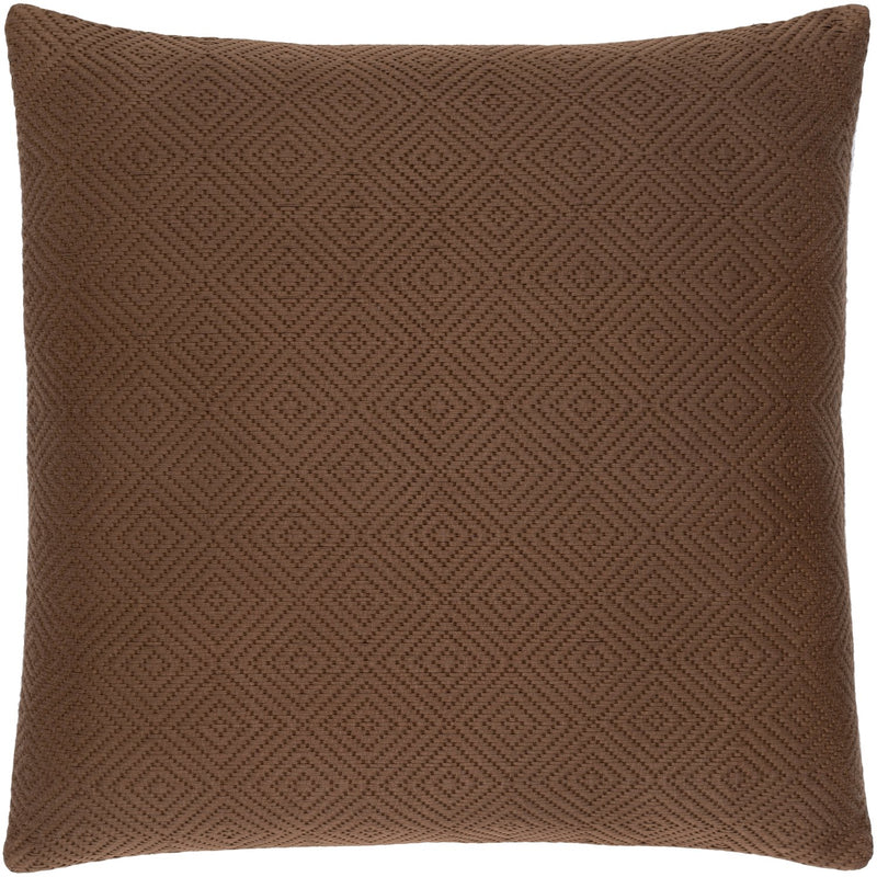 Camilla CIL-002 Hand Woven Square Pillow in Camel & Dark Brown by Surya