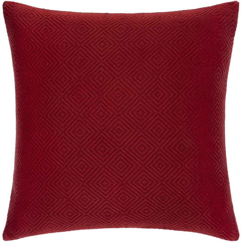 Camilla CIL-004 Hand Woven Square Pillow in Dark Coral & Dark Red by Surya