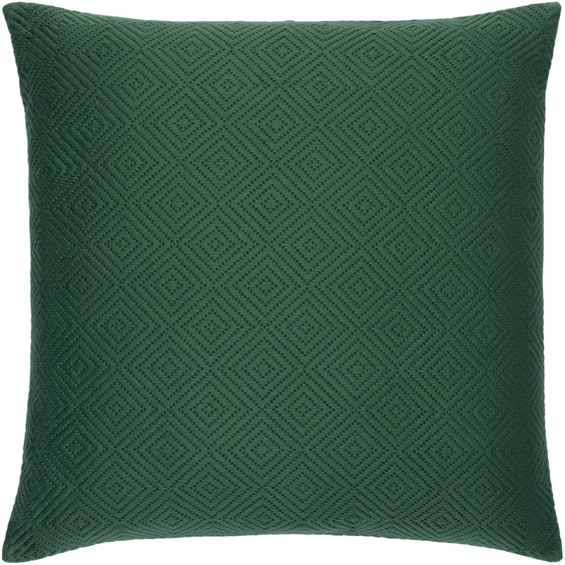 Camilla CIL-005 Hand Woven Square Pillow in Emerald & Dark Green by Surya