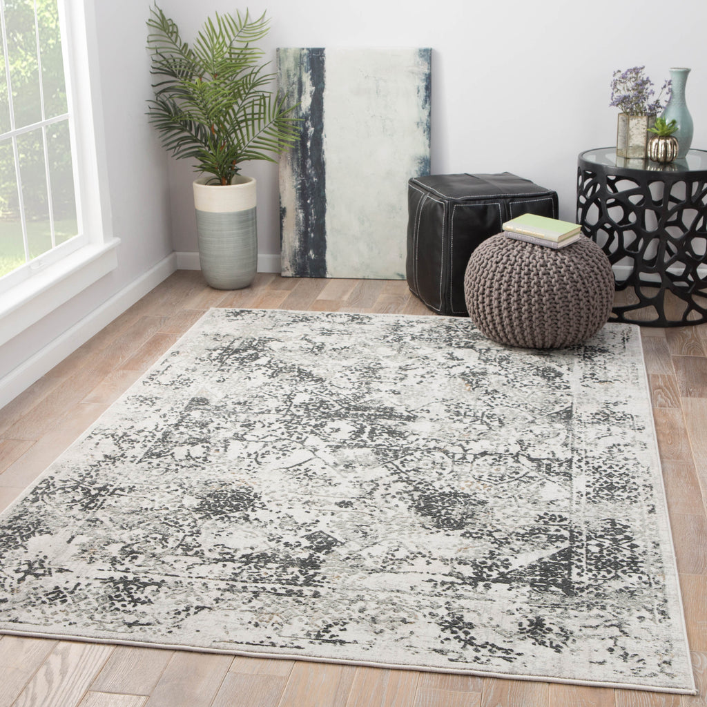 Yvie Abstract White & Gray Area Rug design by Jaipur Living