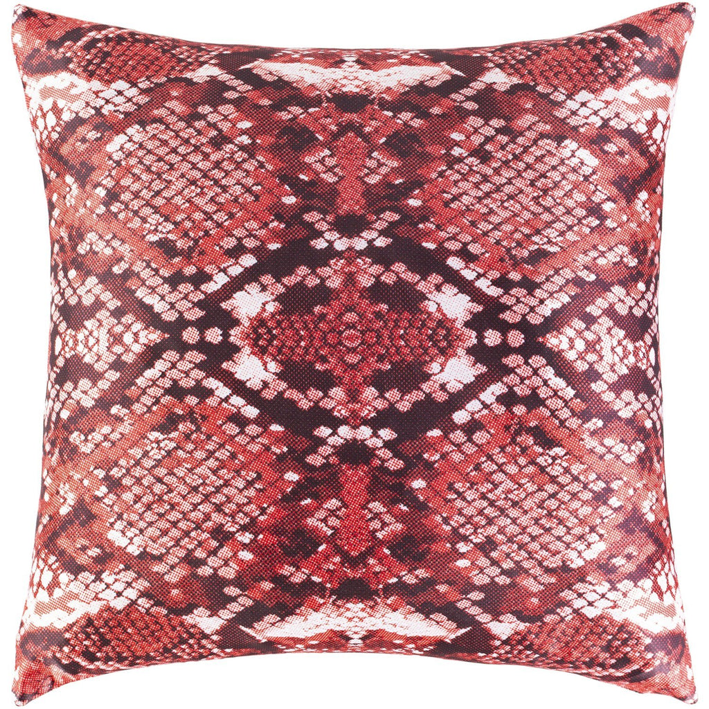 Chloe CLE-002 Woven Square Pillow Bright Red & White by Surya