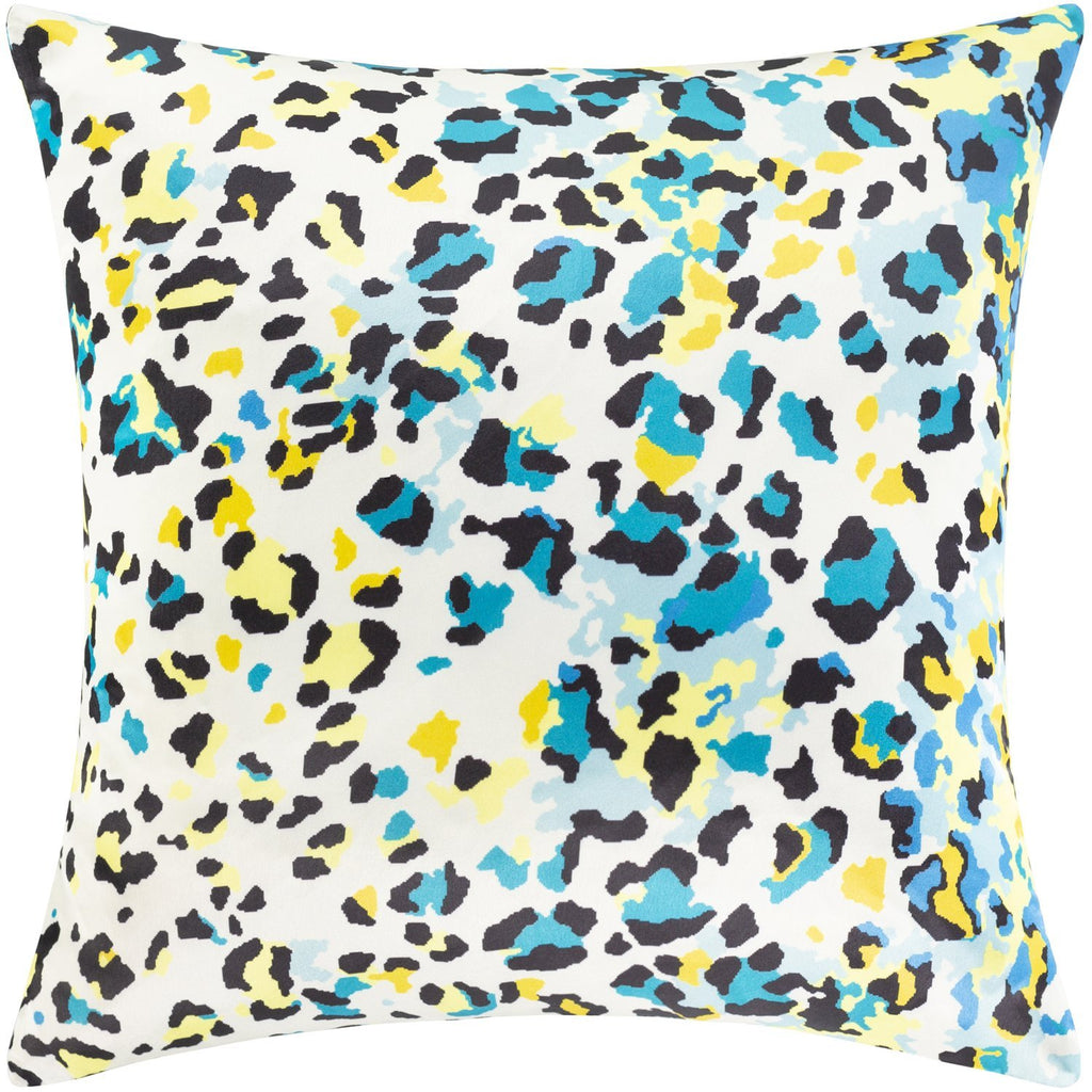Chloe CLE-005 Woven Square Pillow in Cream & Aqua by Surya