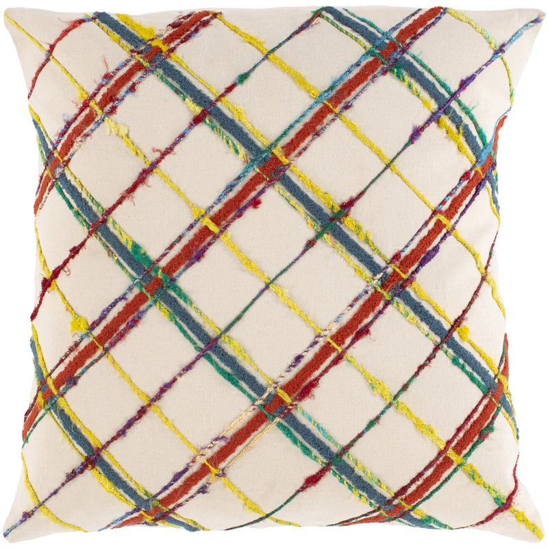 Callie CLI-002 Woven Square Pillow in Burnt Orange & Butter by Surya