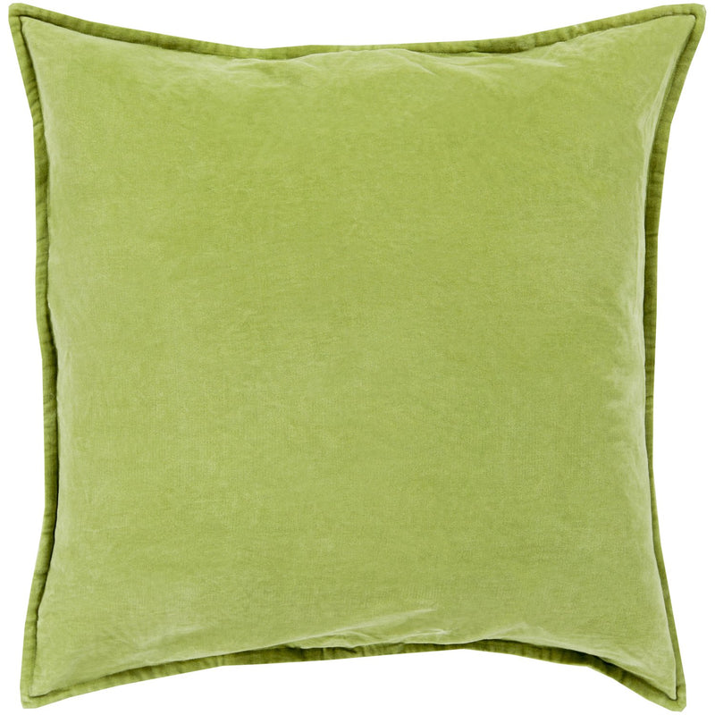Cotton Velvet Velvet Pillow in Grass Green