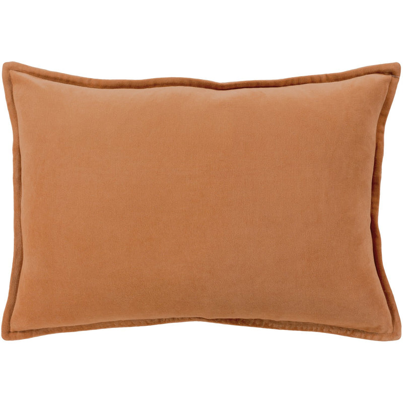 Cotton Velvet CV-002 Velvet Pillow in Burnt Orange & Camel by Surya