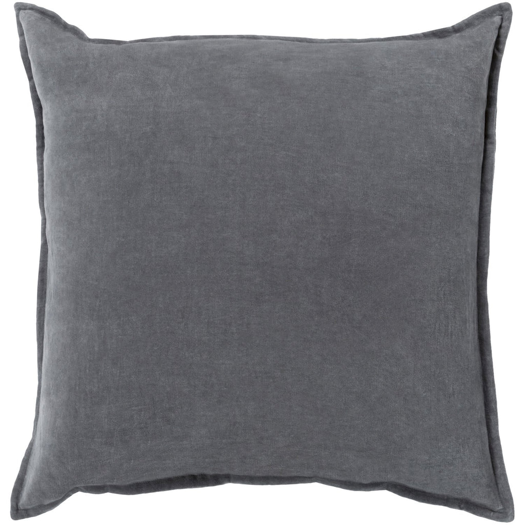 Cotton Velvet Velvet Pillow in Charcoal