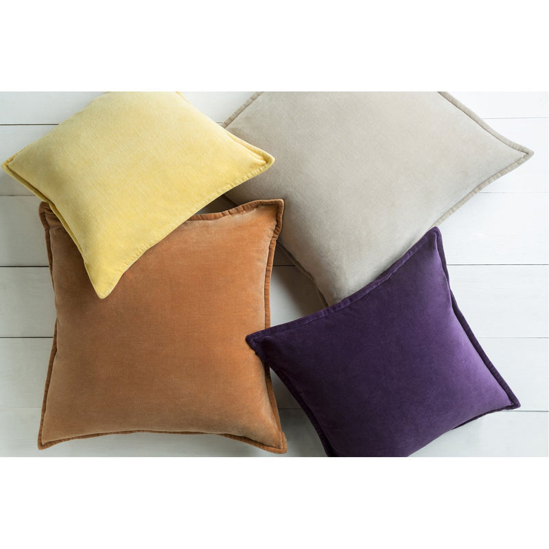 Cotton Velvet CV-007 Velvet Pillow in Bright Yellow by Surya
