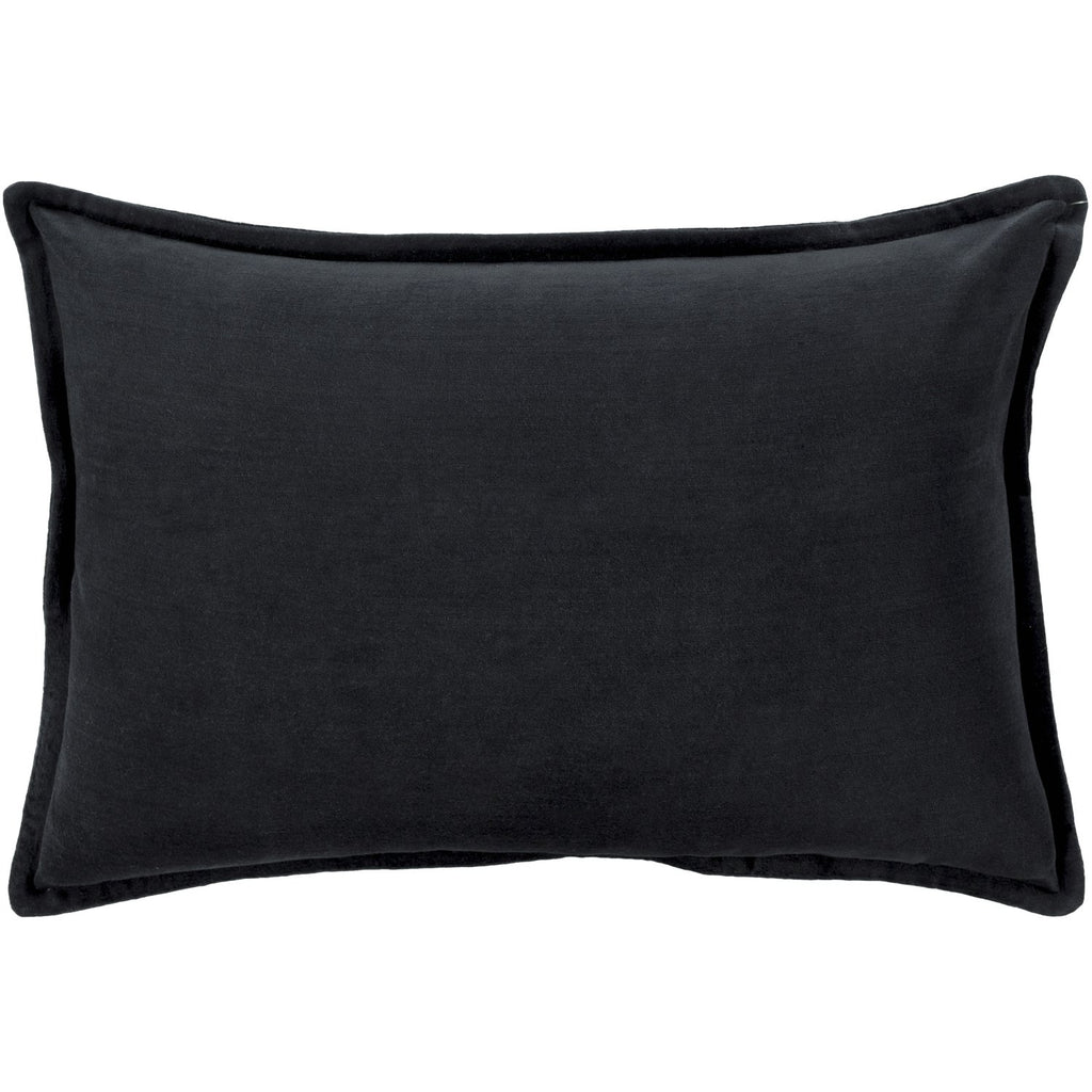 Cotton Velvet CV-012 Velvet Pillow in Black by Surya