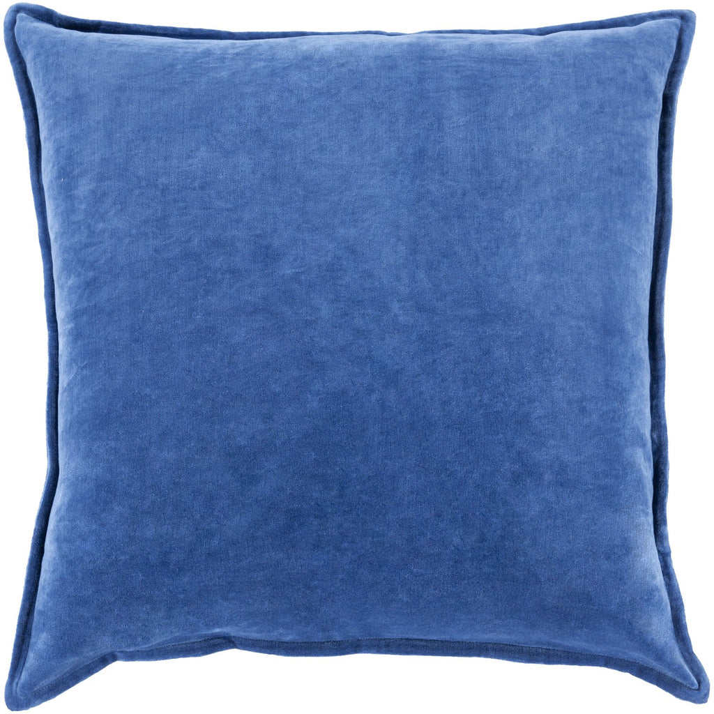 Cotton Velvet Velvet Pillow in Dark Blue