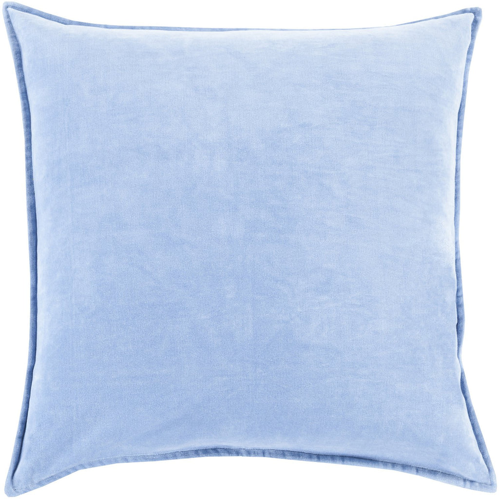 Cotton Velvet Velvet Pillow in Bright Blue