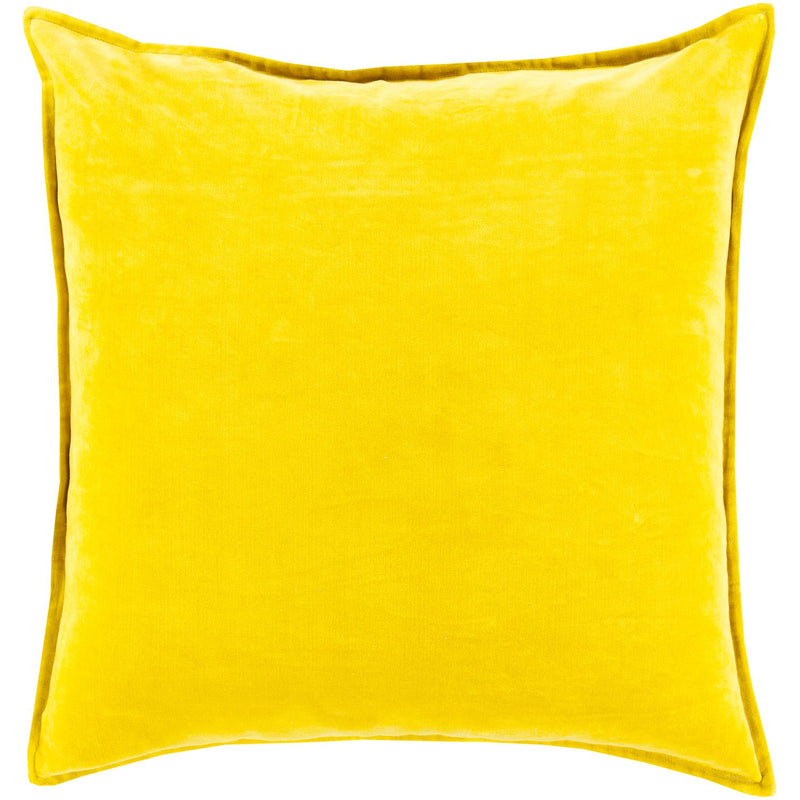 Cotton Velvet Velvet Pillow in Mustard