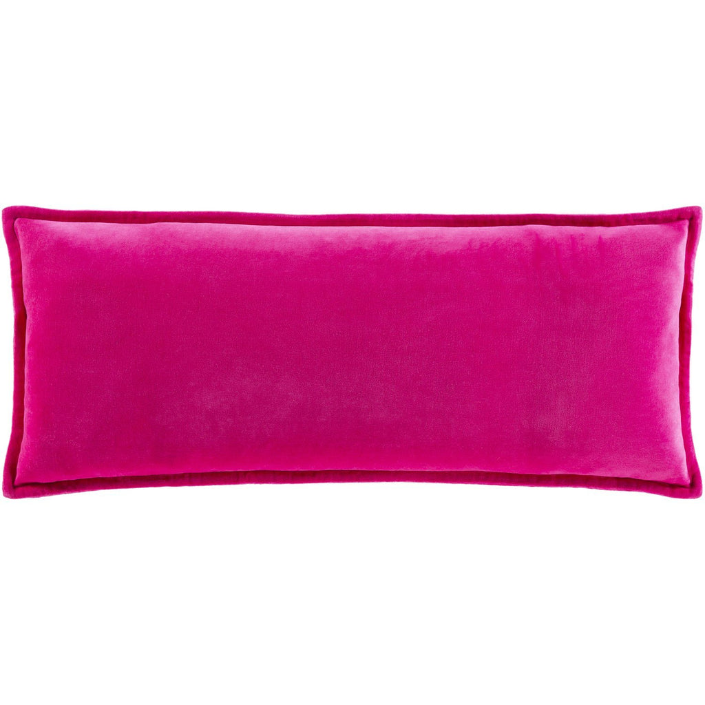 Cotton Velvet CV-031 Lumbar Pillow in Bright Pink by Surya