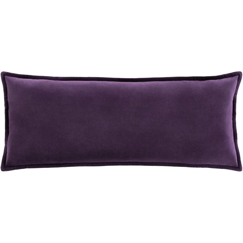 Cotton Velvet CV-033 Lumbar Pillow in Dark Purple by Surya
