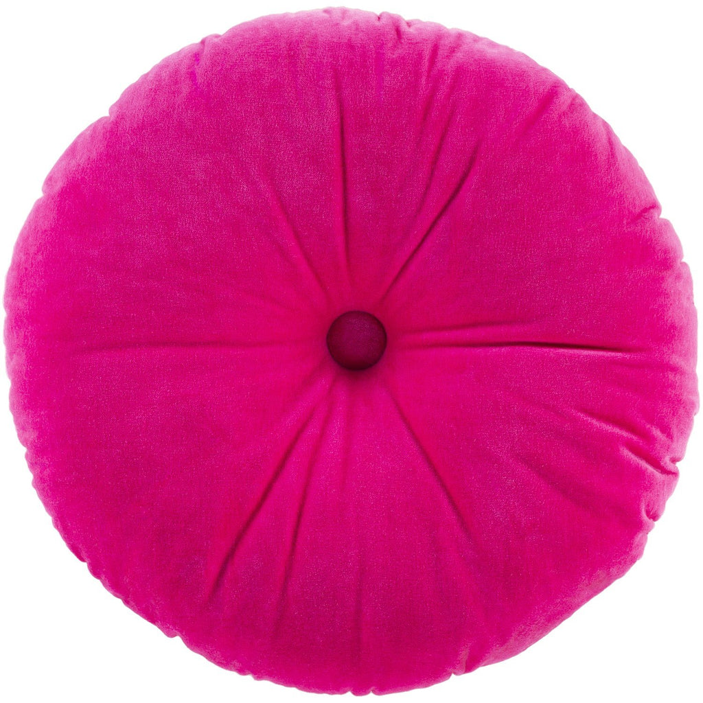 Cotton Velvet CV-038 Round Pillow in Bright Pink by Surya