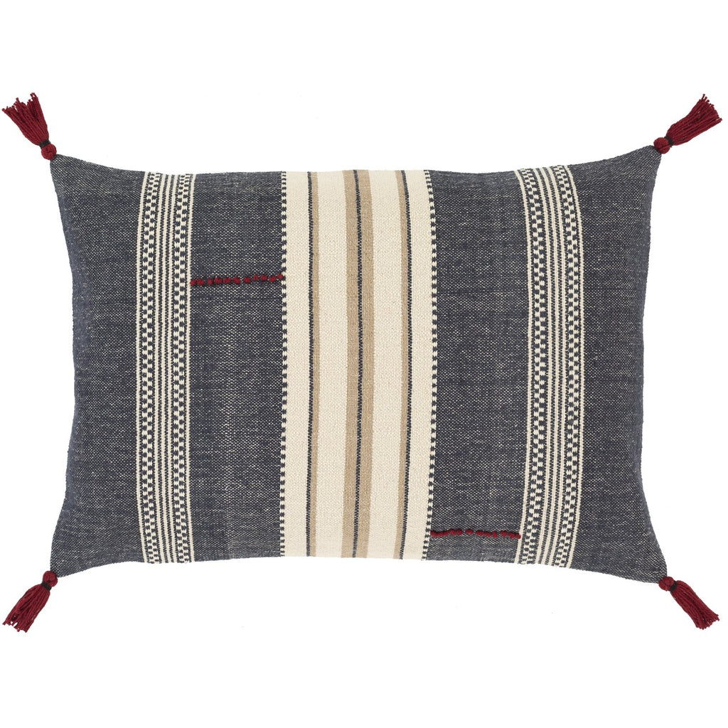 Dashing DSG-002 Hand Woven Pillow in Navy & Ivory by Surya