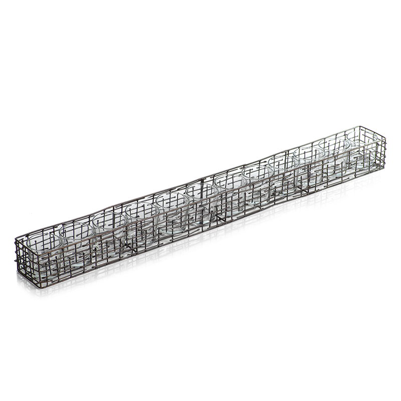 Dumi Metal 12-Glass Candle Holder Centerpiece