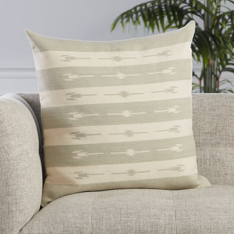 Vanda Stripes Pillow in Light Gray by Jaipur Living