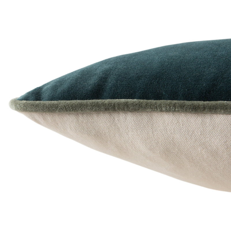 lyla solid teal cream pillow by jaipur 3