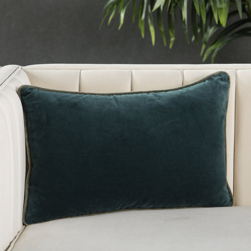 lyla solid teal cream pillow by jaipur 4