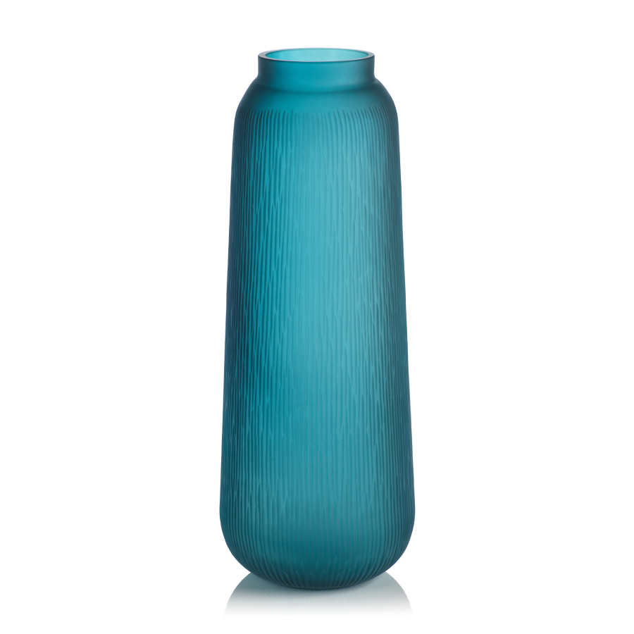 Exuma Handmade Blue Glass Vase in Various Styles
