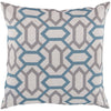 Zoe FF-008 Woven Pillow in Medium Gray & Teal by Surya