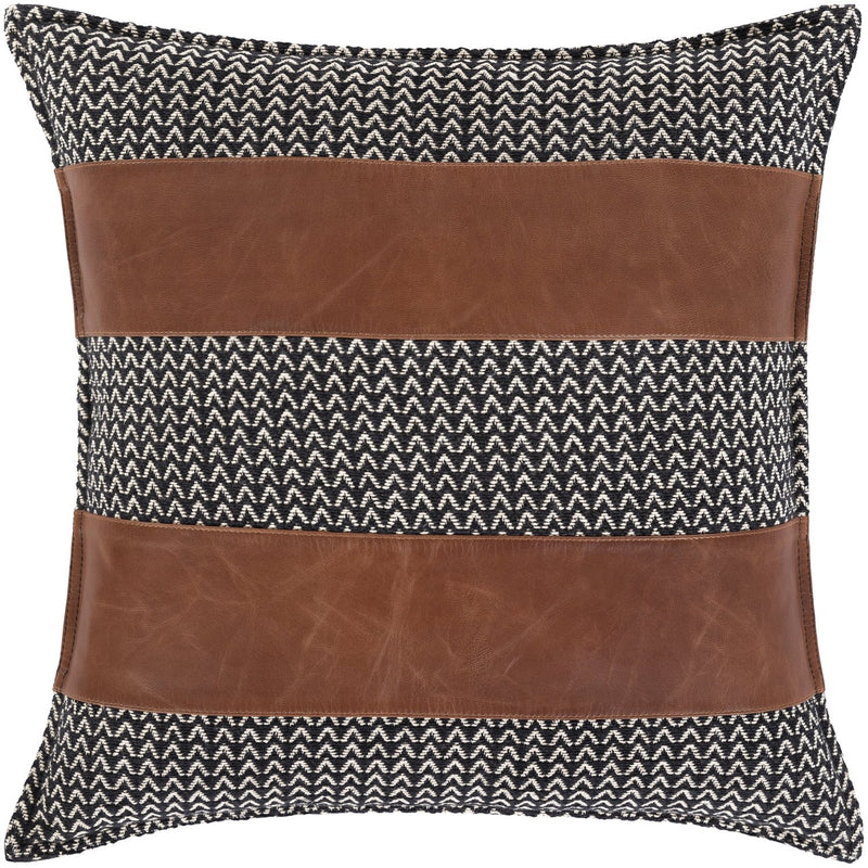 Fiona FNA-001 Woven Pillow in Black & Camel by Surya