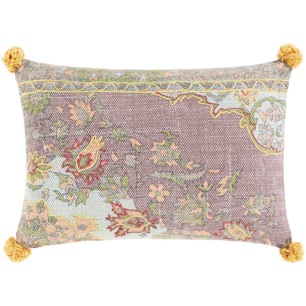 Francesca FNE-002 Hand Woven Lumbar Pillow in Saffron & Lime by Surya