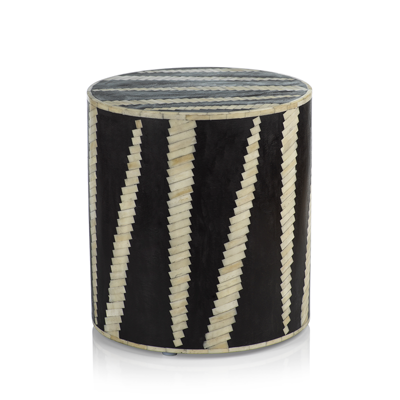 Fez Maya Bony Inlay Round Stool by Panorama City