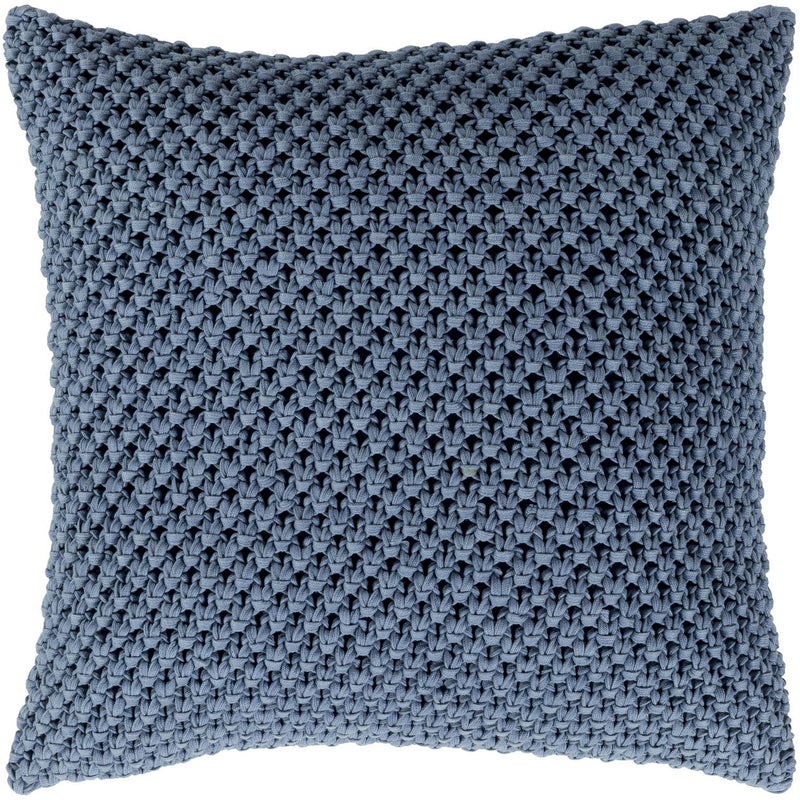 Godavari GDA-001 Crochet Pillow in Denim by Surya