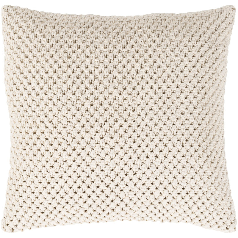 Godavari GDA-003 Crochet Pillow in Cream by Surya