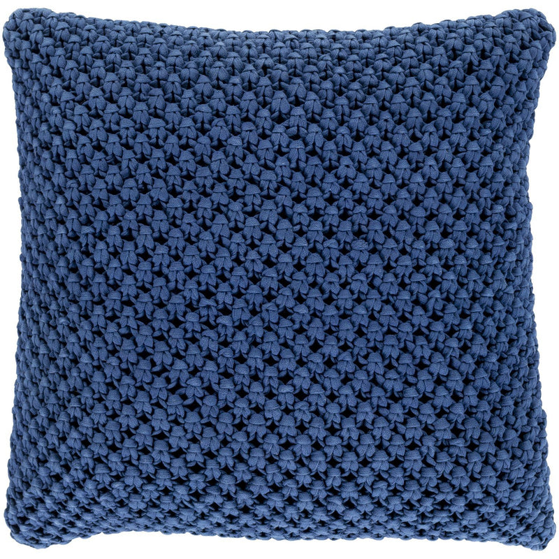 Godavari GDA-004 Crochet Pillow in Dark Blue by Surya