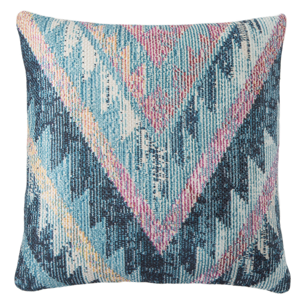 Petra Indoor/ Outdoor Tribal Blue/ Multicolor Throw Pillow