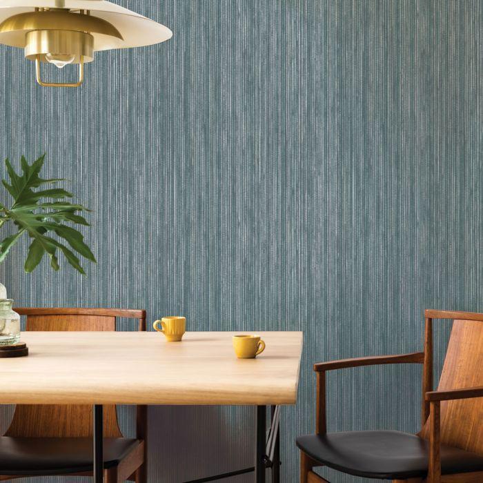 Grasscloth Removable Wallpaper in Chambray