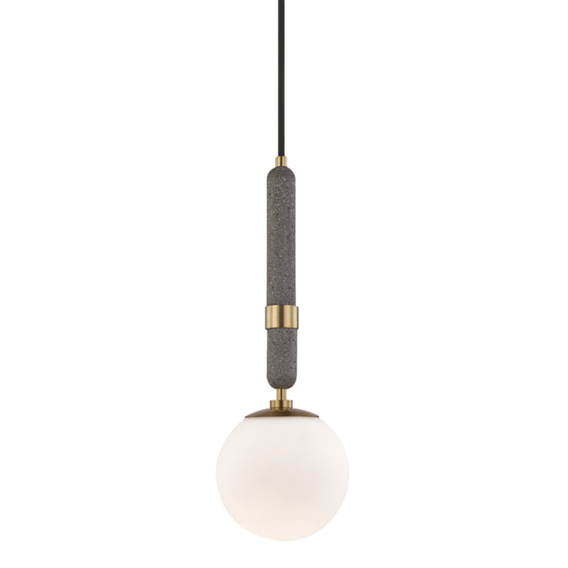 brielle 1 light small pendant by mitzi h289701s agb 1