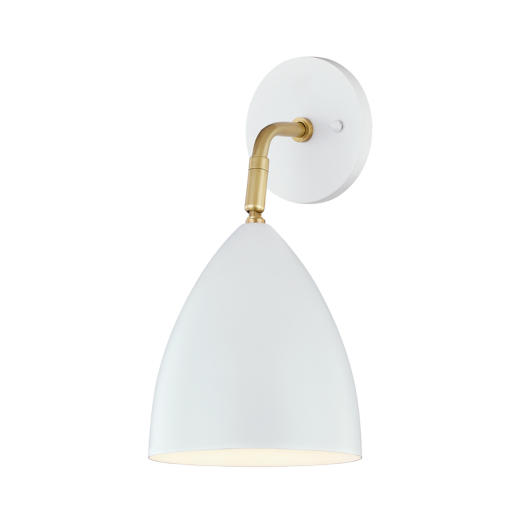 gia 1 light wall sconce by mitzi h308101 agb wh 1