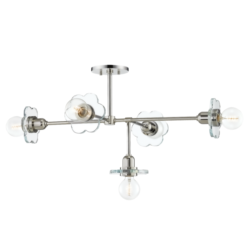 alexa 5 light chandelier by mitzi h357805 agb 2